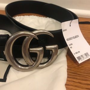 Men’s Silver Double G Gucci Belt